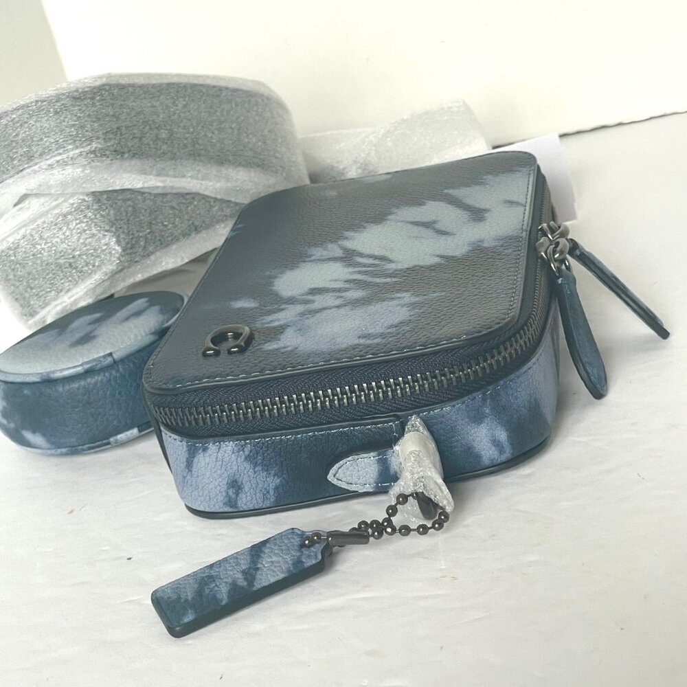 Coach Charter Tie Dye Slim Crossbody Blue Leather Sling Bag CU208 - Picture 10 of 12